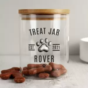 Image of Personalised Pet Treats Storage Glass Jar