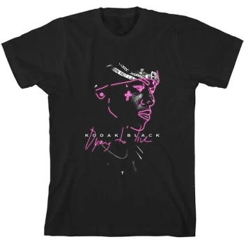 Image of Kodak Black - Neon Outline Unisex Medium T-Shirt - Black