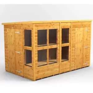 Image of 10x6 Power Pent Potting Shed Combi Building including 4ft Side Store