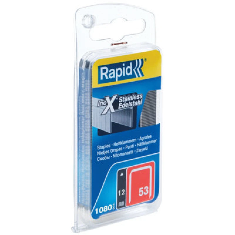 Image of Rapid No. 53 Finewire staple Stainless steel 12mm 40109512 ACCO40109512