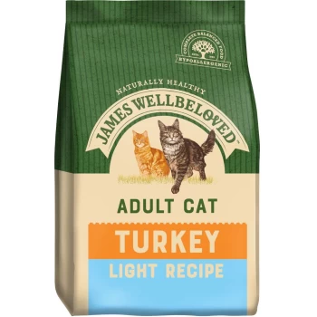 Image of James Wellbeloved Adult Cat Light - Turkey - Economy Pack: 2 x 4kg