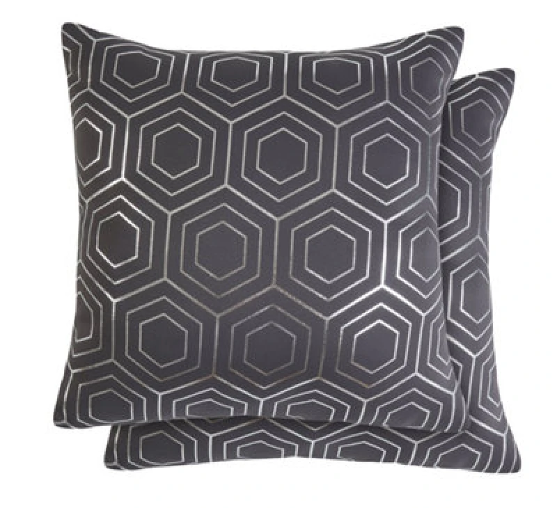 Image of Element Cushion Cover In Charcoal Grey