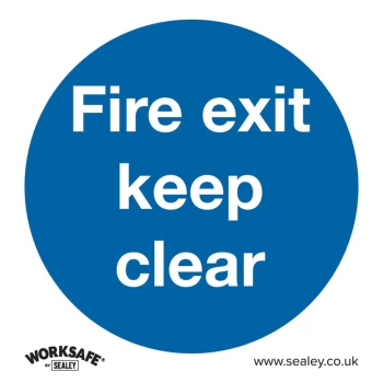 Image of Safety Sign - Fire Exit Keep Clear - Rigid Plastic-Pack of 10