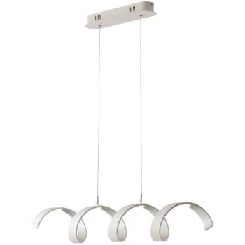 Image of Fan Europe Lighting - Fan Europe Helix - Integrated LED Swirl Effect Bar Pendant, White, Silver, 4000K
