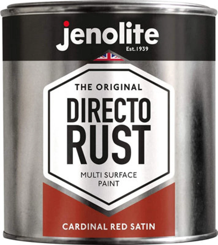 Image of Jenolite Directorust All-in-One Multi Surface Paint - Cardinal Red Satin - 1L