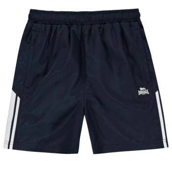 Image of Lonsdale 2 Stripe Woven Shorts Junior Boys - Navy