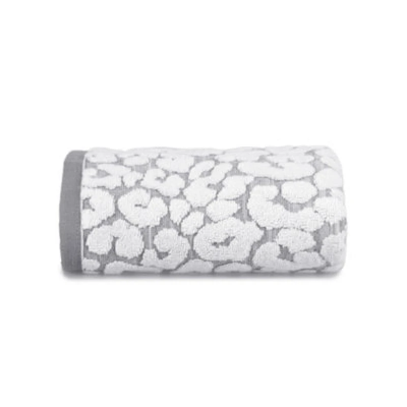Image of Allure Bath Fashions Luxury Jacquard Leopard Hand Towel - Monochrome