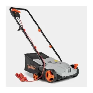 Image of VonHaus Electric Lawn Raker 1300W Garden Rake Removes Moss, Leaves and Debris for Healthy Lawn Maintenance 4 Working Depths, 32cm Width, 28L