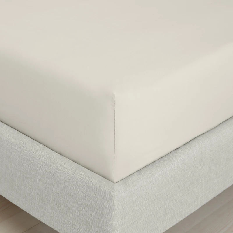 Image of Bianca 200TC Cotton Percale Extra Deep Fitted Sheet Natural unisex Single