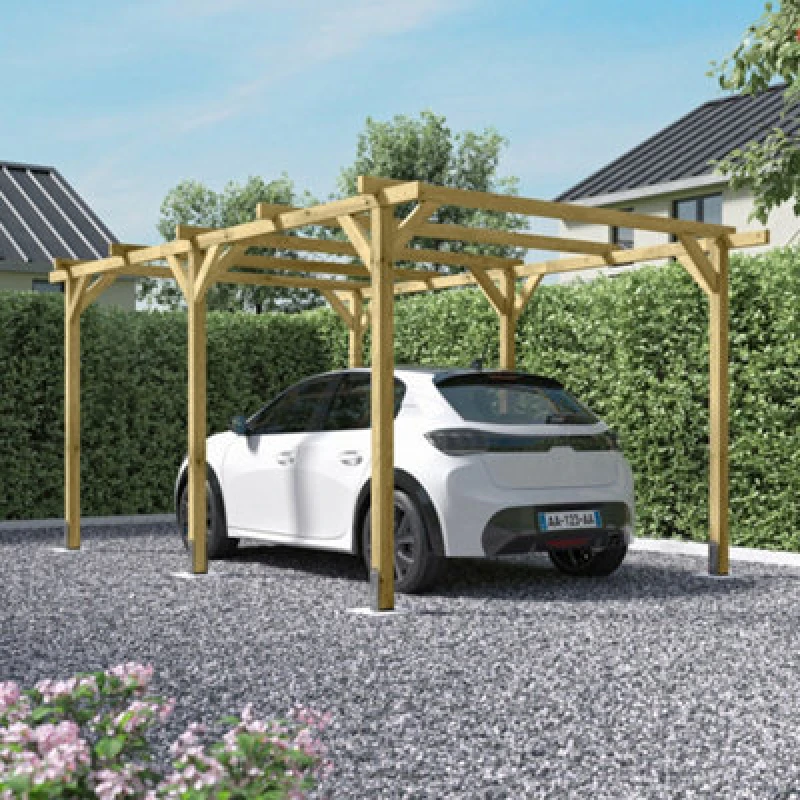 Image of Cerland Henri Single Wooden Carport 3M X 5M Pressure Treated Project Structure