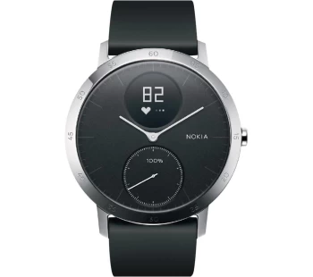 Image of WITHINGS Steel HR Smartwatch - Black, Silicone Strap, 40 mm