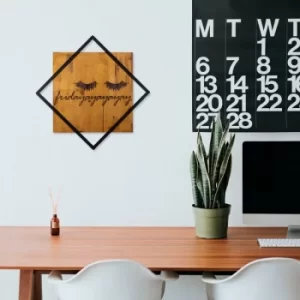 Image of Frida Walnut Black Decorative Wooden Wall Accessory