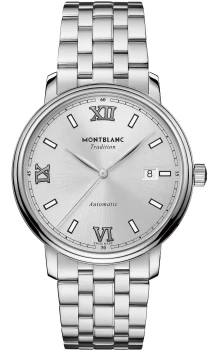 Image of Mont Blanc - Mont Blanc Tradition Automatic Date 40 Mm - Wrist Watch - Silver