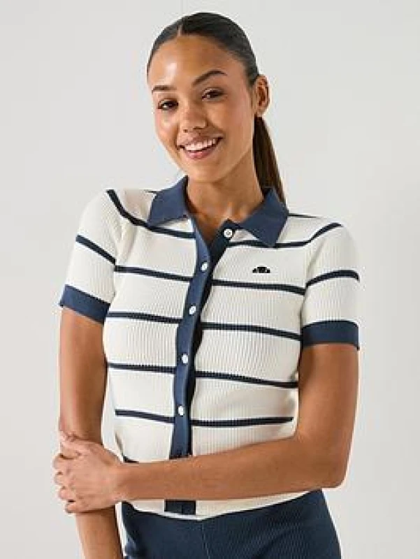 Image of Ellesse Womens Framura Polo Shirt in Off-White Size: 12 Off-White Female 12