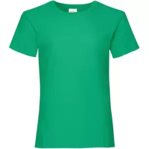 Image of Fruit Of The Loom Girls Childrens Valueweight Short Sleeve T-Shirt (3-4) (Kelly Green)