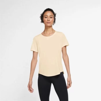 Image of Nike Dri-FIT One Womens Standard Fit Short-Sleeve Top - Guava Ice/White