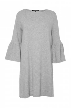 Image of French Connection Paros Sudan Flared Sleeve Dress Grey