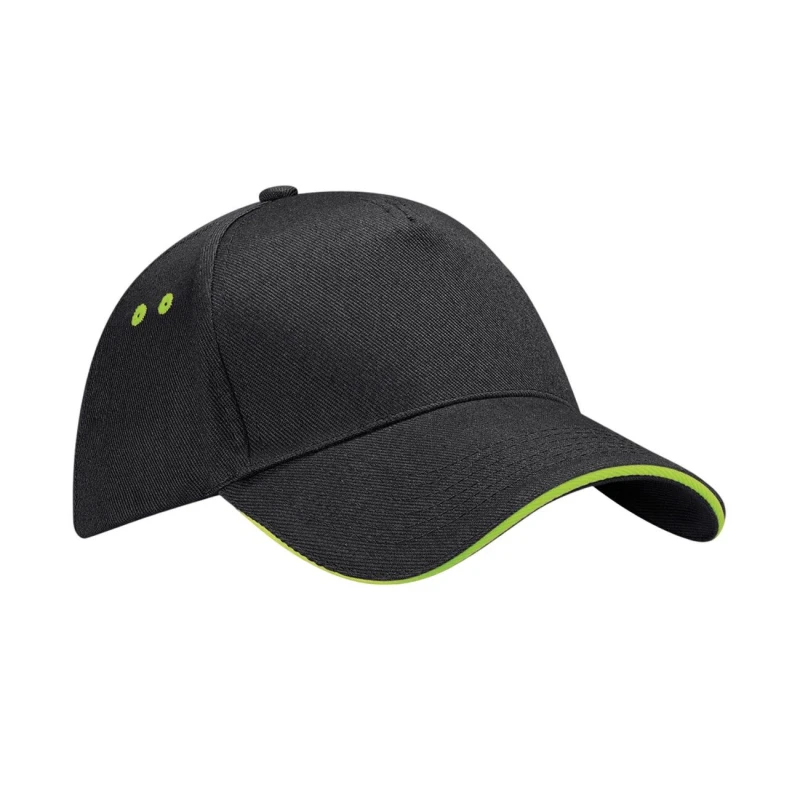Image of Beechfield Womens 5 Panel Sandwich Peak Baseball Cap in Lime Lime Female One Size