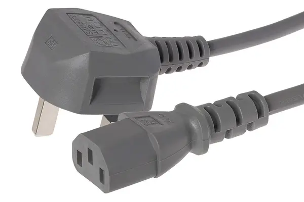 Image of Maplin Maplin Power Lead IEC C13 Female Plug to UK 3 Pin Plug - 2m, 5 Amp Fuse 895PAM