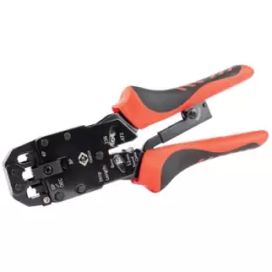 Image of CK Tools T3681A Ratchet Crimping Pliers For Modular Plugs 4/6/8P