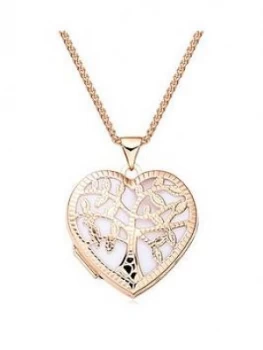 Image of Beaverbrooks Rose Gold Plated Silver Tree Locket