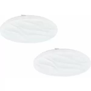 Image of Loops - 2 pack Wall Flush Ceiling Light Colour White Shade White Plastic LED 36W Incl