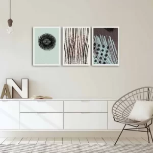 Image of 3PBCT-09 Multicolor Decorative Framed MDF Painting (3 Pieces)