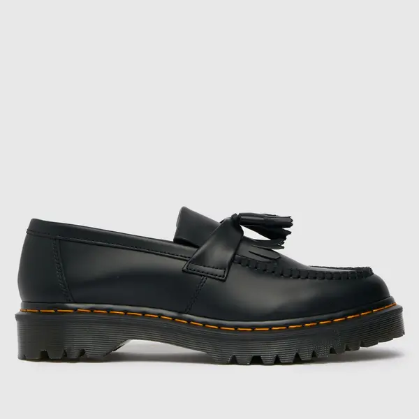 Image of Dr Martens Black Adrian Bex Smooth Leather Tassel Loafers Black Female 8 187586UK