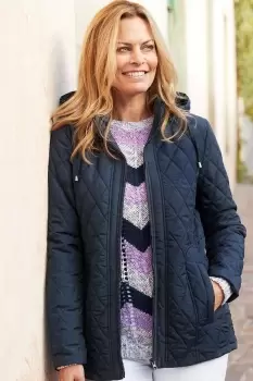 Image of Showerproof Hooded Quilted Jacket