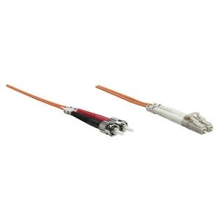 Image of Intellinet Fibre Optic Patch Cable Duplex Multimode LC/ST 50/125 m OM2 3m LSZH Orange Fiber Lifetime Warranty