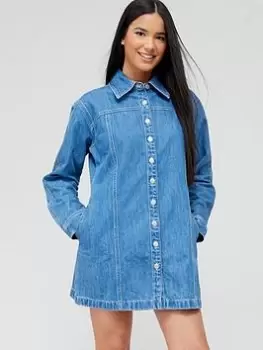 Image of Levis Shay Denim Dress - Old 517 Blue X, Blue, Size XS, Women