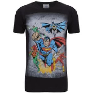Image of DC Comics Mens Superhero Flying T-Shirt - Black - S