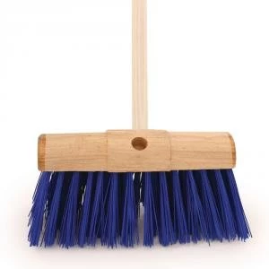 Image of Bentley Yard Broom Heavy duty Wooden Handle Stiff PVC Bristle Brush