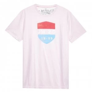 Image of Jack Wills Bowcott Anniversary T-Shirt - Pale Pink