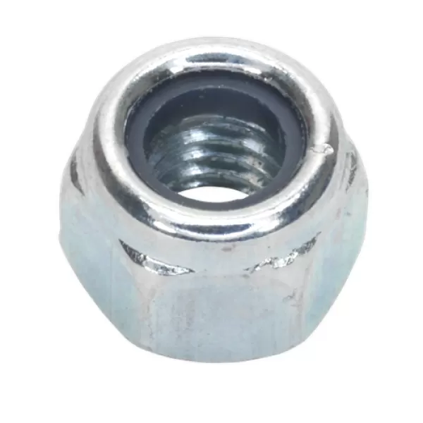 Image of Genuine SEALEY NLN6 Nylon Lock Nut M6 Zinc DIN 982 Pack of 100