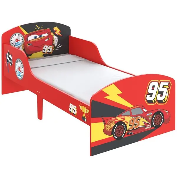 Image of Disney Cars Lightning Mcqueen Toddler Bed, Red and Black D75 X W143 X H64cm - Red 521445-04-01