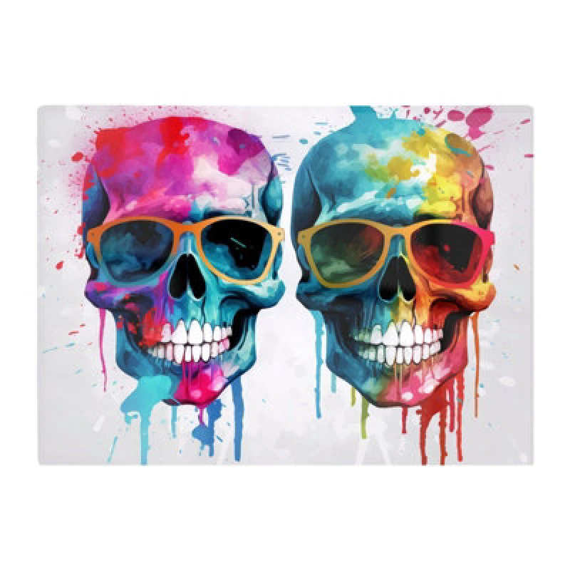 Image of Warren Reed Designer Splashart Happy Skeletons Chopping Board