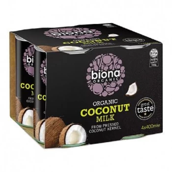 Image of Biona Coconut Milk - Organic Classic Multipack - (400mlx4) (Case of 6)