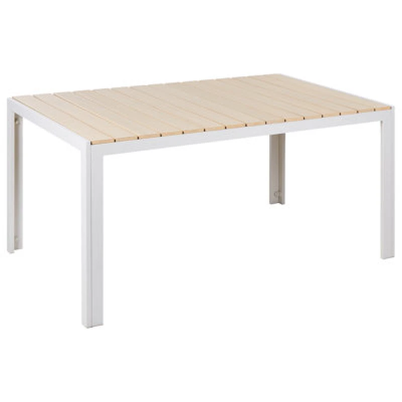Image of Beliani Outdoor Dining Table For 6 Como 150 Cm 90 Cm Beige