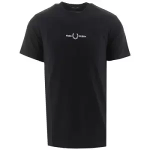 Image of Fred Perry Black Embroidered T-Shirt