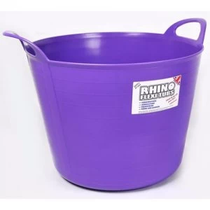 Image of Rhino 40 Litre Heavy Duty Flexi Flexible Garden Container Storage Bucket Tub - Purple