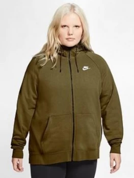 Image of Nike Nsw Essential Full Zip Hoodie (Curve) - Olive