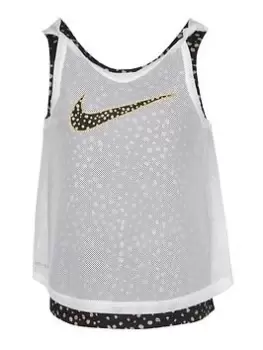 Image of Nike Younger Girls Animal Spot 2-in-1 Tank, White, Size 3-4 Years