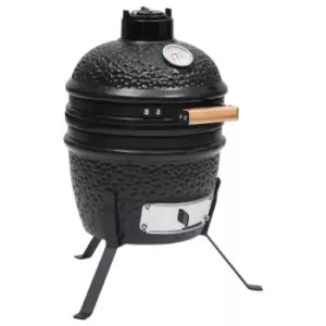 Image of VidaXL 2-in-1 Kamado Barbecue Grill Smoker Ceramic 56cm Black