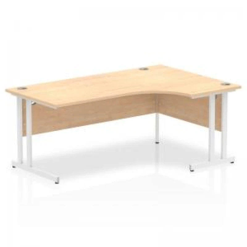 Image of Dynamic Impulse 1800mm Right Crescent Desk Maple Top White...