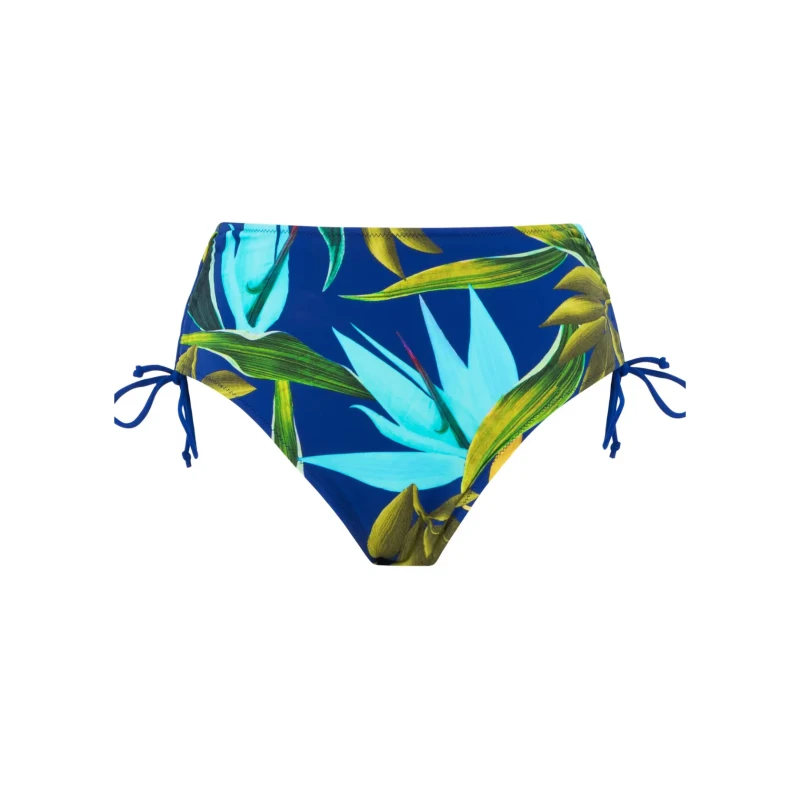 Image of Fantasie Womens Pichola High Waist Bikini Brief in Blue Size: 10 Blue Female 10
