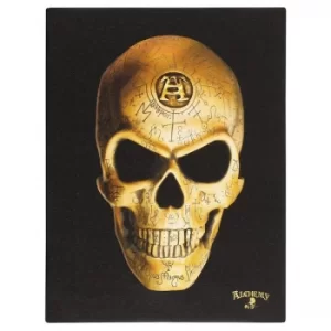 Image of Alchemy Omega Skull Canvas Plaque
