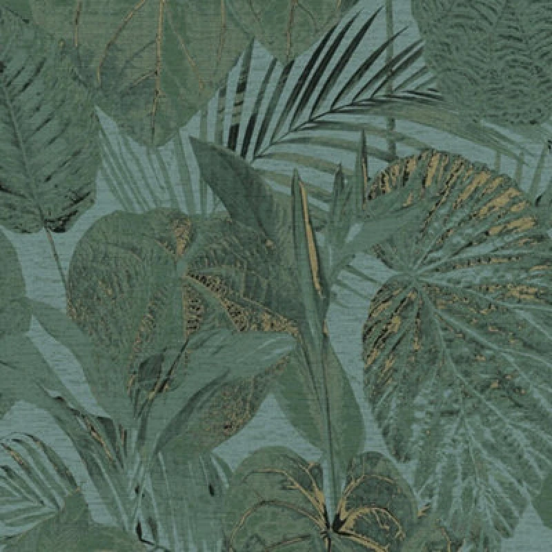 Image of As Creation Tropical Leaves Green Wallpaper Gold Textured Paste The Wall Vinyl