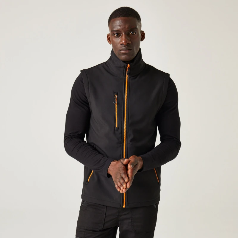 Image of Regatta Regatta Men 'Navigate' Softshell Bodywarmer in Orange Size: 2X-large Orange XXL Male 5063019708782