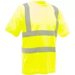 Image of Yoko Ladies/Womens Hi-Vis Short Sleeve T-Shirt (Pack of 2) (2XL) (Hi-Vis Yellow) - Hi-Vis Yellow
